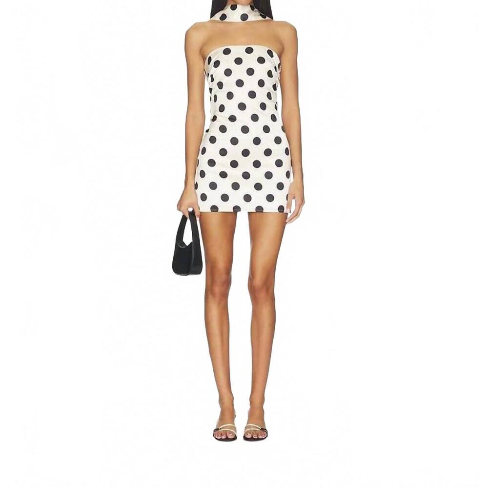 NEW MORE TO COME women's hartlen strapless mini dress in black/white
